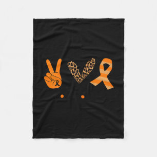 Multiple Sclerosis Awareness Tee Peace Love Cure Fleece Blanket