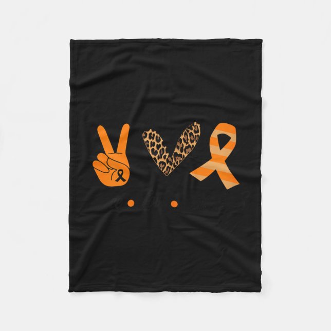 Multiple Sclerosis Awareness Tee Peace Love Cure Fleece Blanket (Front)