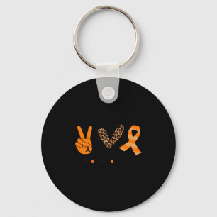 Multiple Sclerosis Awareness Tee Peace Love Cure Keychain