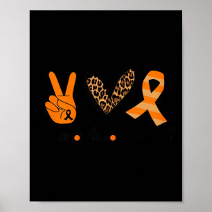 Multiple Sclerosis Awareness Tee Peace Love Cure Poster