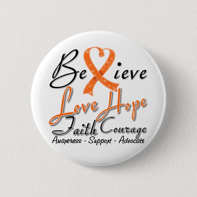 Multiple Sclerosis Believe Heart Collage 2 Inch Round Button (Front)