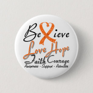 Multiple Sclerosis Believe Heart Collage 2 Inch Round Button