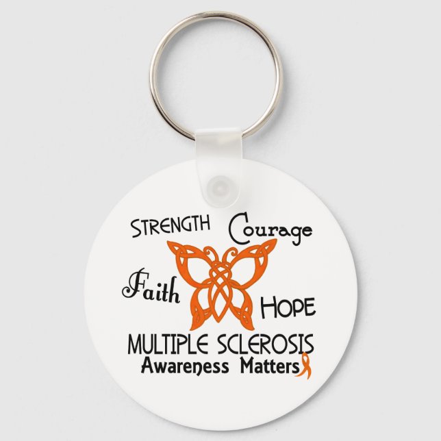 Multiple Sclerosis Celtic Butterfly 3 Keychain (Front)