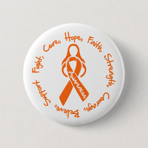 Multiple Sclerosis Fight Cure Hope Logo 2 Inch Round Button