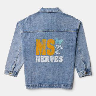 Multiple Sclerosis Fight Sick Perfect Orange March Denim Jacket
