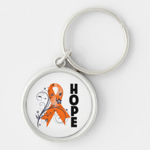 Multiple Sclerosis Floral Hope Ribbon Keychain