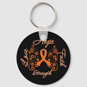 Multiple Sclerosis Hope Motto Butterfly Keychain