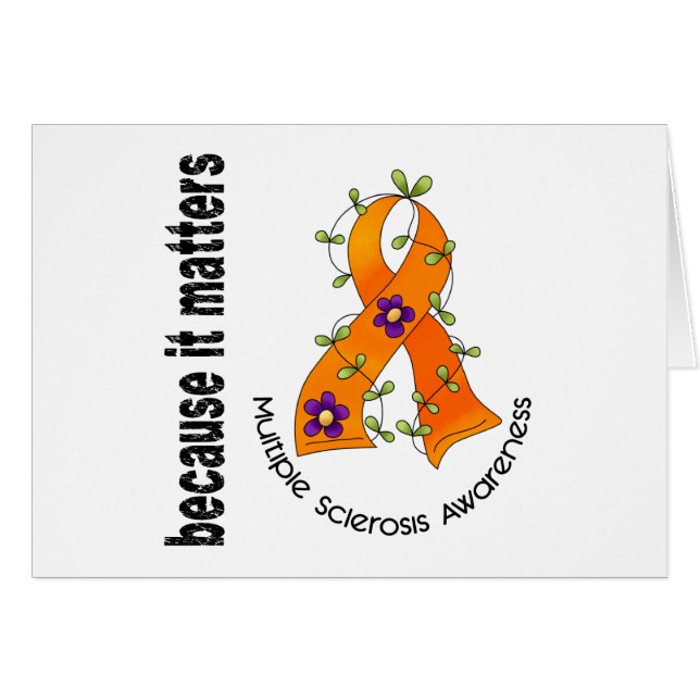 Multiple Sclerosis MS Flower Ribbon 3 (Front Horizontal)