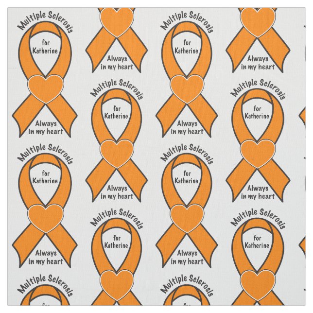 Multiple Sclerosis, MS, Name Customizable Ribbon Fabric (Swatch)