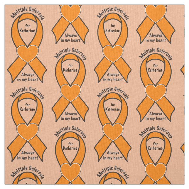 Multiple Sclerosis, MS, Name Customizable Ribbon Fabric (Swatch)