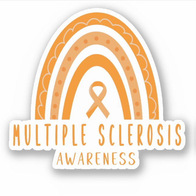 Multiple Sclerosis MS Rainbow Awareness Sticker  (Front)