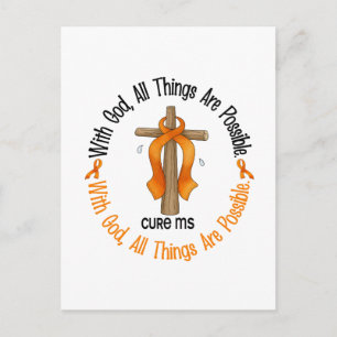 Multiple Sclerosis MS WITH GOD CROSS 1 Postcard