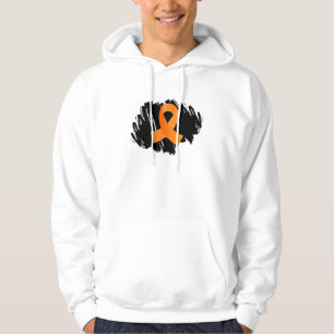 Multiple Sclerosis Orange Ribbon With Scribble Hoodie