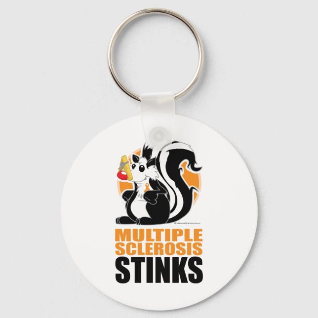Multiple Sclerosis Stinks Keychain (Front)