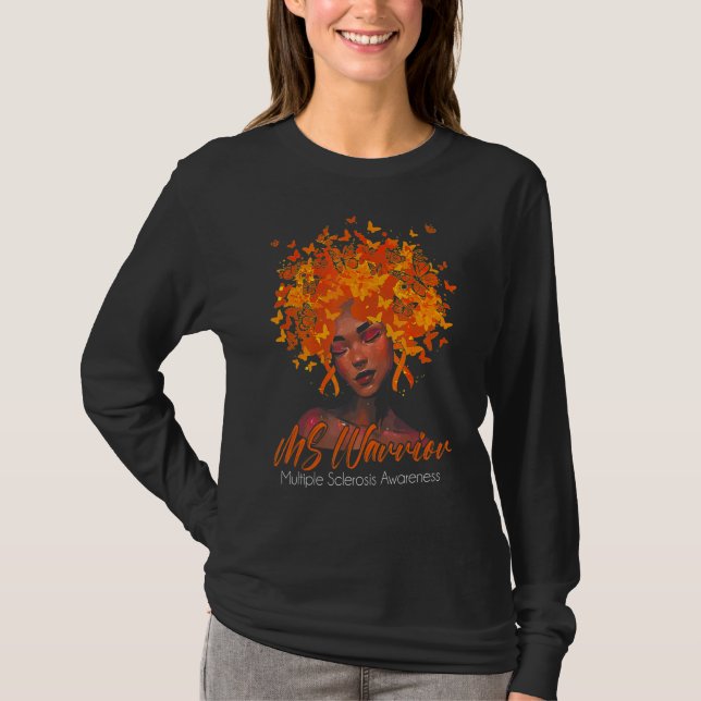 Multiple Sclerosis Warrior Butterfly Ms Awareness  T-Shirt (Front)