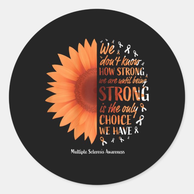 Multiple Sclerosis Women Mom Ms Awareness  Classic Round Sticker (Front)