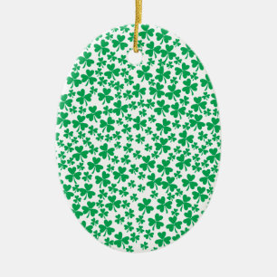 Multiple Shamrocks Ceramic Ornament