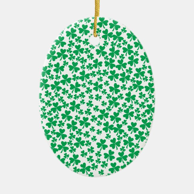 Multiple Shamrocks Ceramic Ornament (Front)