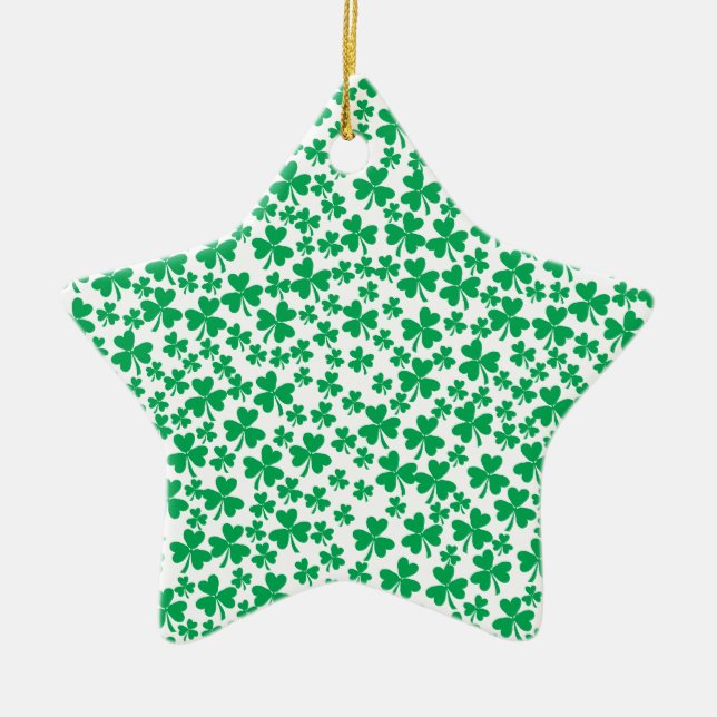 Multiple Shamrocks Ceramic Ornament (Front)