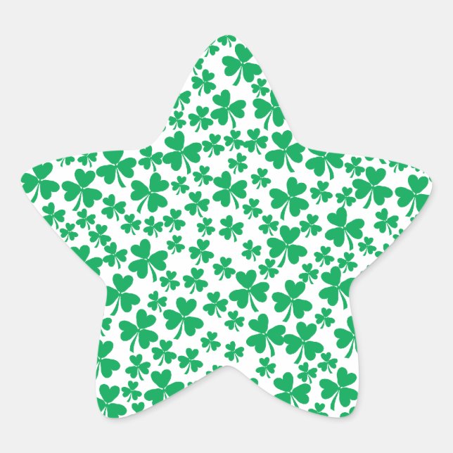 Multiple Shamrocks Star Sticker (Front)