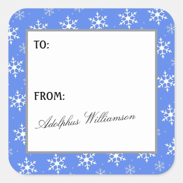 Multiple Snowflakes Christmas Gift Label (Front)