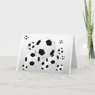 Multiple Soccer Balls Greeting Cards