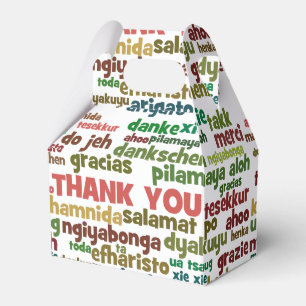 Multiple Ways to Say Thank You in Many Languages Favor Box