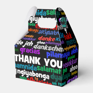 Multiple Ways to Say Thank You in Many Languages Favor Box