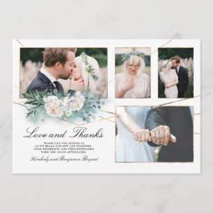 Multiple Wedding Photos Love and Thanks Photo Invitation