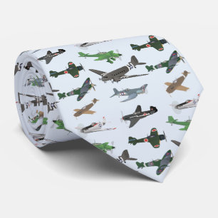 Multiple WW2 Airplanes Pattern Tie