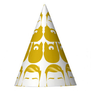 Multiple Yellow Beards Party Hat