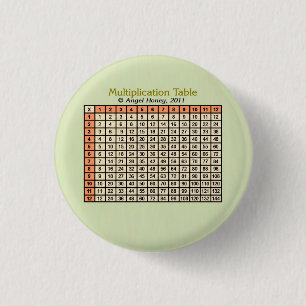 Multiplication Table orange AH2011 1 Inch Round Button