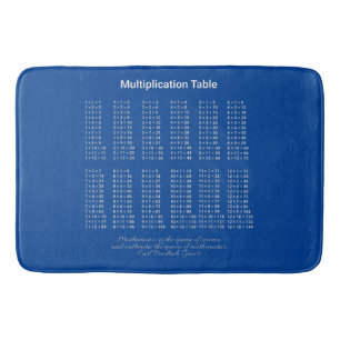 Multiplication Table White Text On Dark Bath Mat