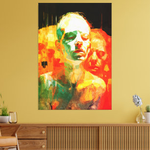 Multiplicity of Mind Abstract Emotional Portrait Canvas Print