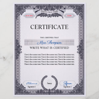 Multipurpose certificate