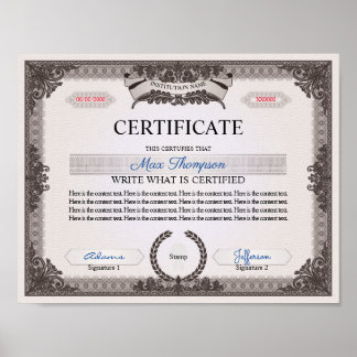 Multipurpose Certificate Poster