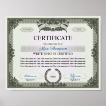 Multipurpose Certificate