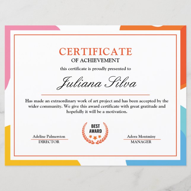 Multipurpose Certificate Template (Front)