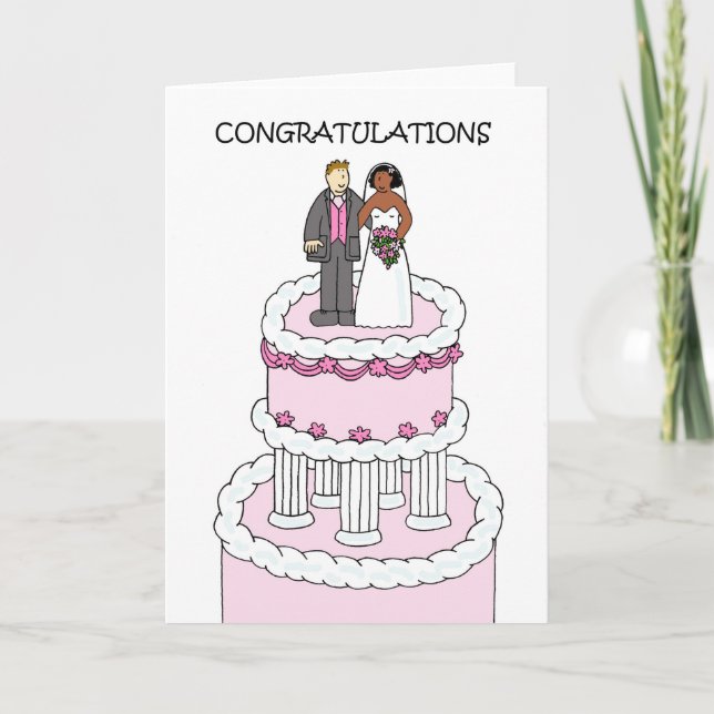 Multiracial Couple Wedding Congratulations Card (Front)