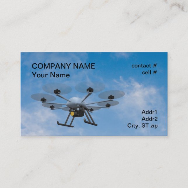 multirotor surveillance drone business card (Front)