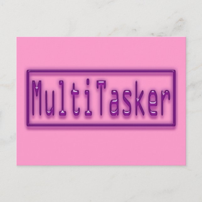 MultiTasker purple neon Postcard (Front)