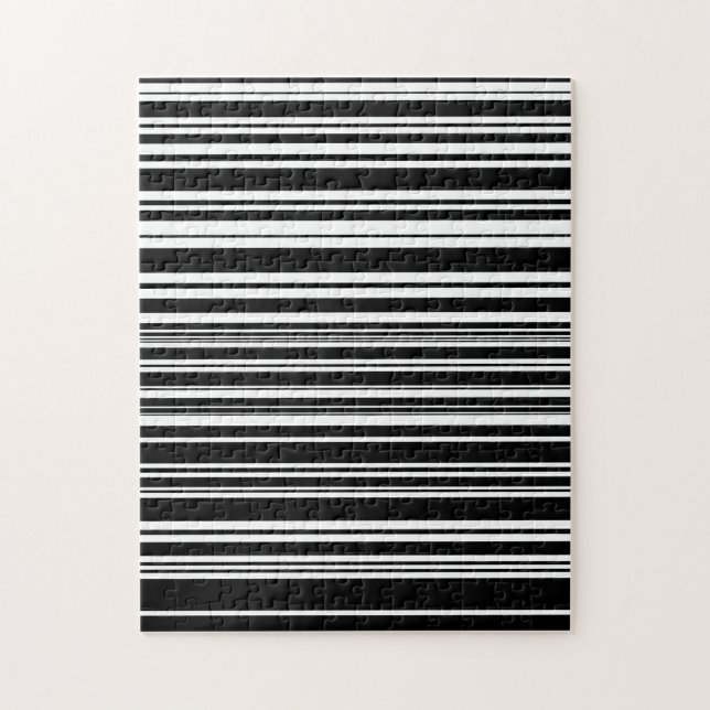 Multitudes of Uneven Black and White Stripes Jigsaw Puzzle (Vertical)