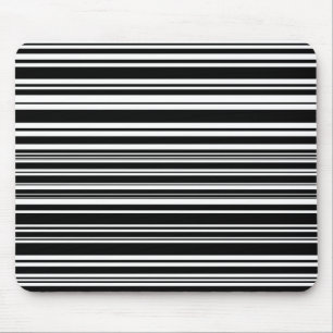 Multitudes of Uneven Black and White Stripes Mouse Pad