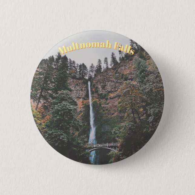 Multnomah Falls 2 Inch Round Button (Front)