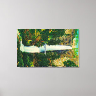 Multnomah Falls and Benson Foot Bridge 2 Canvas Print