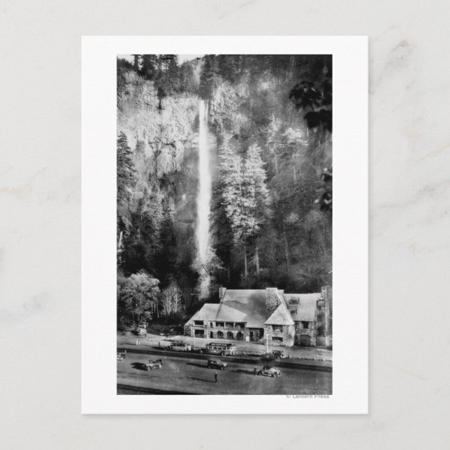 Multnomah Falls and Lodge Photograph Postcard (Front)