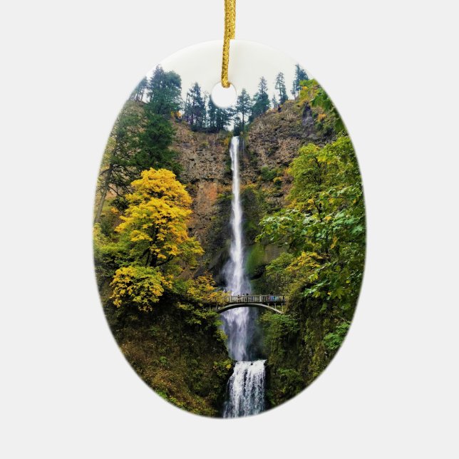Multnomah Falls, Columbia River Gorge, Oregon Ceramic Ornament (Front)