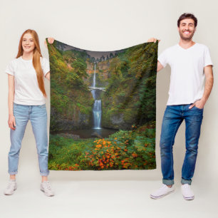 Multnomah Falls   Columbia River Gorge, Oregon Fleece Blanket