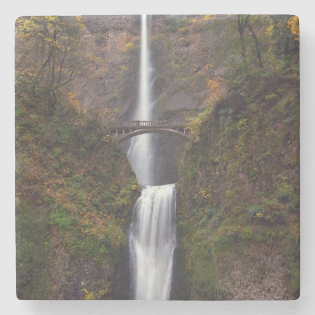 Multnomah Falls in late Autumn Stone Coaster (Front)