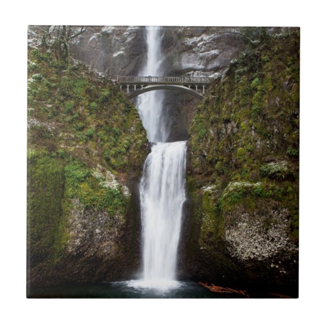 Multnomah Falls in the Columbia Gorge Tile (Front)